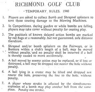 Illustration for article titled In 1940, an English golf club wrote rules explaining proper conduct should Nazi bombs suddenly fall